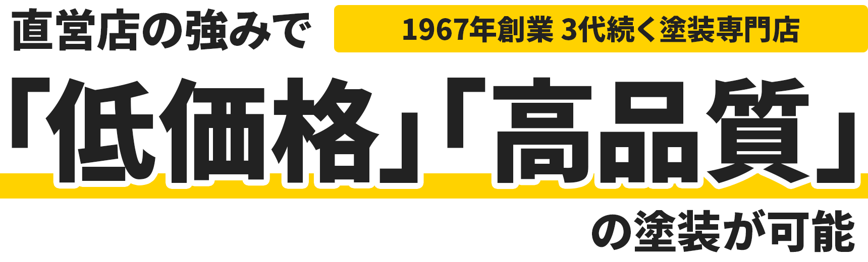 1967年創業 3代続く塗装専門店 直営店の強みで「低価格」「高品質」の塗装が可能