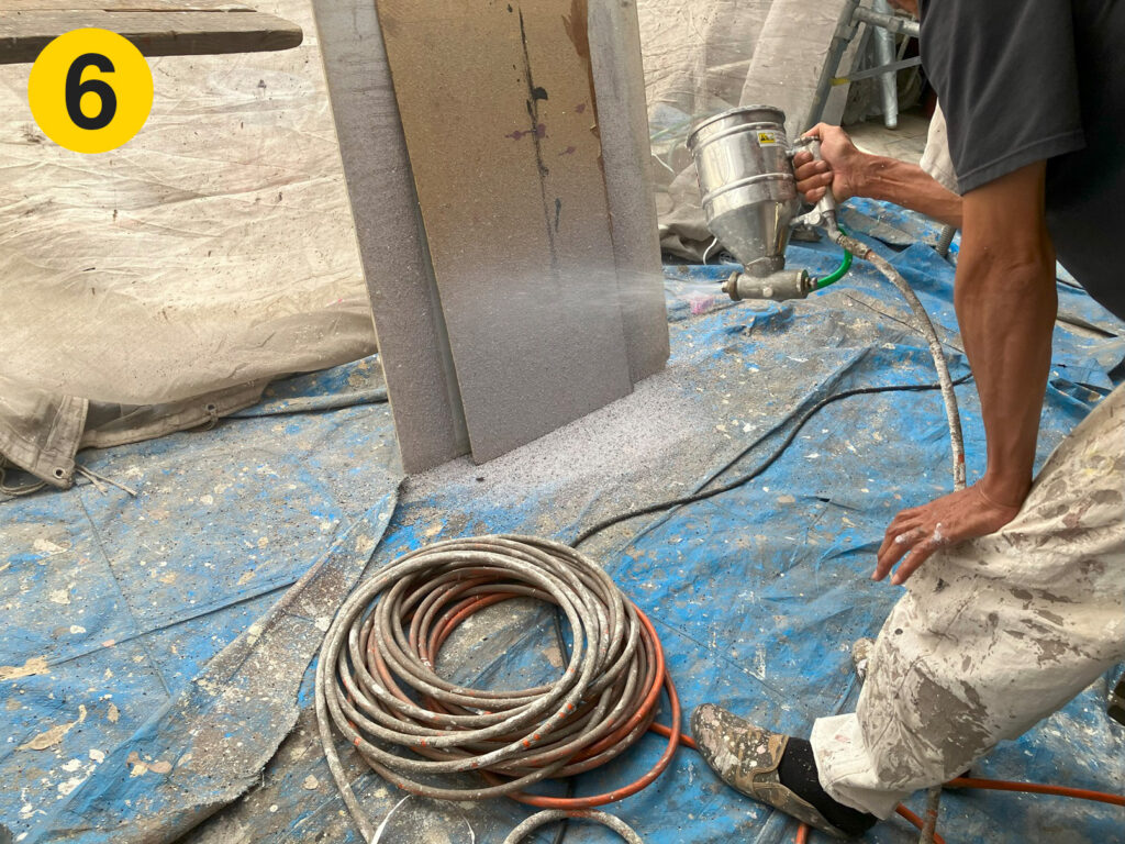 石材調試し吹き