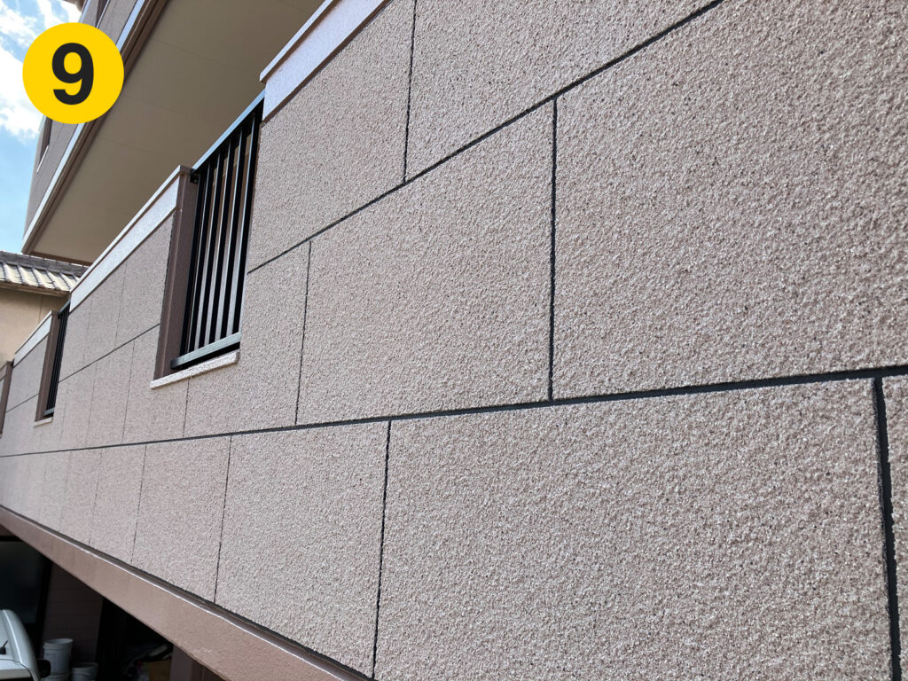 石材調一段目地　足場撤去後